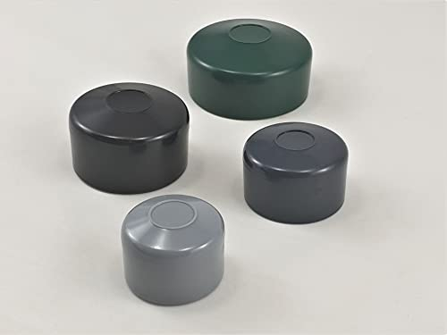 OuM 20 Stück Pfostenkappe Zaunpfahlkappe rund 42,4mm (1 1/4 Zoll) Schwarz