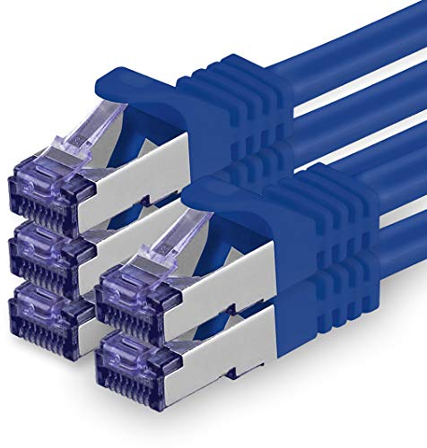 1aTTack.de Câble Réseau CAT7 CAT 7 10 Gigabit - 5x 1,5m - RJ45 Ethernet LAN DSL Routeur Modem - Bleu