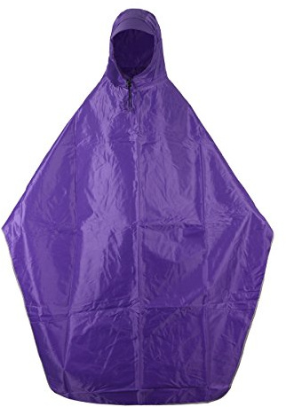 VORCOOL Men Women Cycling Bicycle Bike Rain Cape Poncho Hooded Windproof Rain Coat Mobility Scooter Cover Outdoor Camping Tent Mat with Transparent Cap (Purple)
