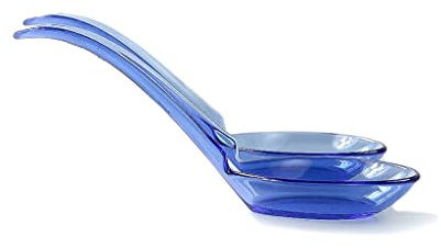 Tupperware Eleganzia Chinesischer Suppenlöffel (2) blau Häppchen Löffel !NEU!
