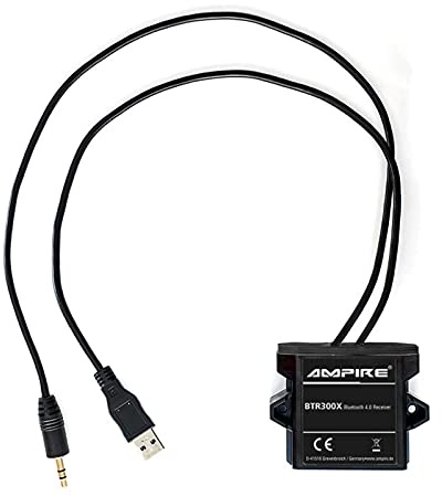 Ampire BTR300X universal Bluetooth-Adapter zum Musikstreaming mit Auto-Remote (3,5mm Klinke + USB, aptX), wasserdicht perfekt für Kfz/Auto/Home Hi-Fi/Boot/Marine