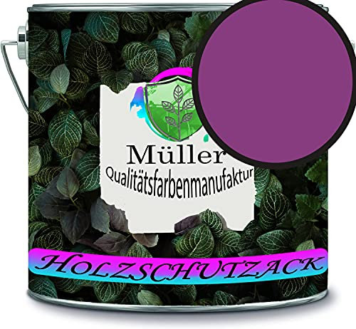 Peinture de protection pour bois - Résistant aux intempéries - Protection longue durée contre les intempéries - Couleur de protection du bois RAL 4008 - Violet clair - Marque Müller