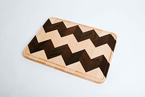 GULILES Premium European Beech Wood + Thermally Modified Beech Wood Handmade Cutting Board | Oiled | Food-Grade for Food Prep, Meat, Vegetables, Bread, Crackers & Cheese (Large 40x30x2cm)