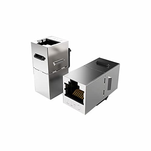 10 Stück Cat7 Keystone Jack Inline Kupplung Sheilded RJ45 8P8C Stecker Cat7/Cat6A bis zu 10 Gbit/s für Ethernet LAN Kabel Extender Adapter