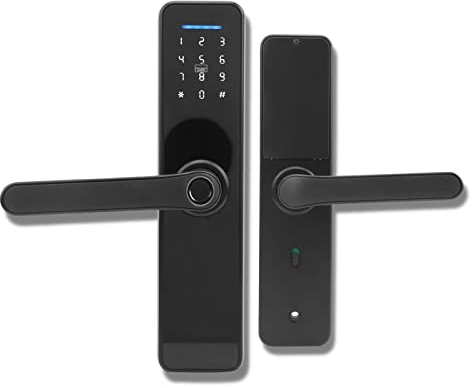 5 in 1 Tuya Smart Lock Serratura Impronte Digitali Carta IC Password Chiave Meccanica App per Cellulare Sblocco Serratura Elettronica Intelligente Casa Hotel Appartamento Porta Adatto