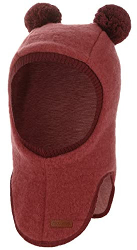 maximo Soft Wool GOTS Kinder Schlupfmütze Kindermütze Wintermütze Wollmütze Strickmütze - Made in Germany mit Futter Winter Herbst-Winter - 49 cm Himbeerrot