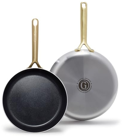 GreenPan GP5 Stainless Steel 10 and 12 Frypan Set