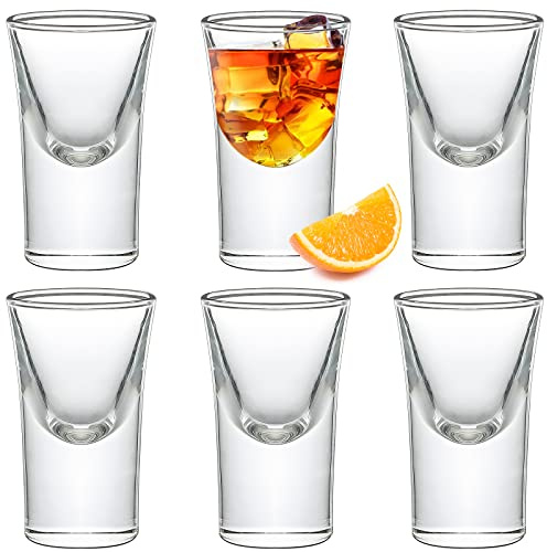 SuproBarware Shot Glasses Set of 6-0.5oz/15ml Clear Shot Glass Cup with Heavy Base Bulk for Cocktail, Vodka, Espressos, Liqueurs, Tequila and Desserts