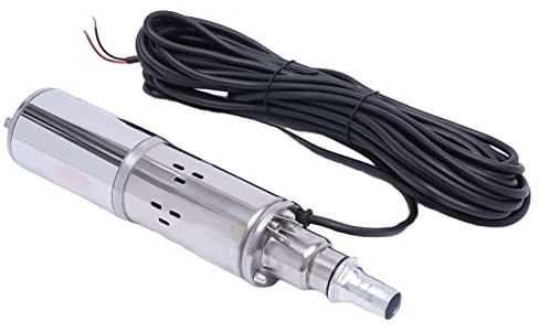 Tauchpumpe Edelstahl Wasserpumpen 1.2m³/h Fördermenge 180W 12V Brunnenpumpe Tauchbrunnenpumpe Kabellänge: 17m
