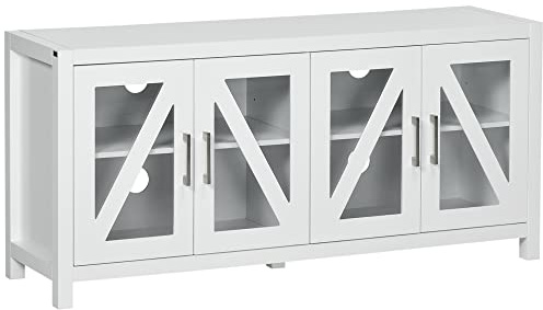 HOMCOM Mueble TV de Salón para Televisor hasta 58 130x35x60 cm Blanco