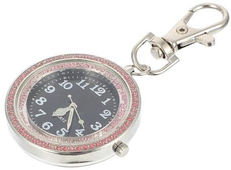 Holibanna 1stück Große Zahlen Taschenuhr Für Junge Mädchen Und Senioren Tragbar Und Einfach Zu Bedienen Modernes Design Mit Diamantverzierung Für Zeitbewusstsein Und Lernen