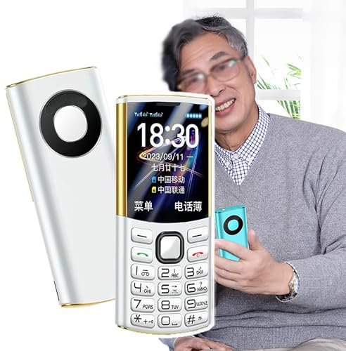 WhAeoy Telefoni Cellulari con Pulsanti Grandi (Persone Anziane), Numero Famiglia SOS+Lista Bianca E Nera, modalità Non Disturbare+Doppia Scheda SIM+Trasmissione Vocale, per Anziani,White