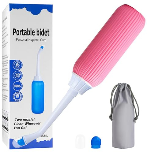 500ml Bidet Portable pour Soin Post-Partum, Bidet de Voyage Portable, Pulvérisateur Bidet Portable, Bidet à Main pour Voyage, Bouteille Périnéale pour Douche Intime Périnée,Rose