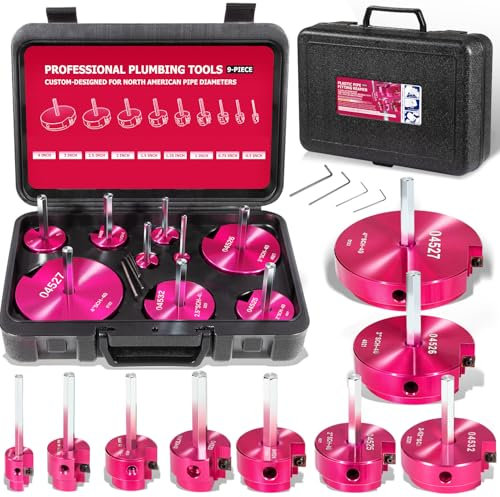 Plastic Pipe Fitting Reamer 9 Piece Kit