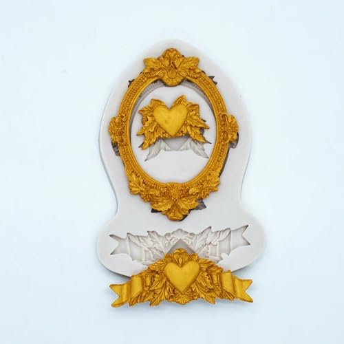 Epoxidharz-Formen, 12,5 x 7,5 x 0,7 cm, Liebe, Fondant, Silikonform, Küche, Backen, Kuchen, Dekoration, Werkzeuge, Rahmen, Cupcake, Schokolade, Hochzeit, Bordüre, Harzformen