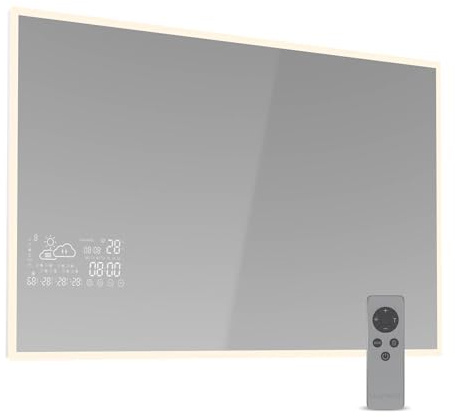 Blumfeldt Infrarotheizung 500W – Wandmontage, Smart Mirror mit LED-Anzeige, IP44 für Badezimmer, App-Steuerung, Überhitzungsschutz, 5-50 °C, Infrarot Wandheizung, 8-12 m², WLAN