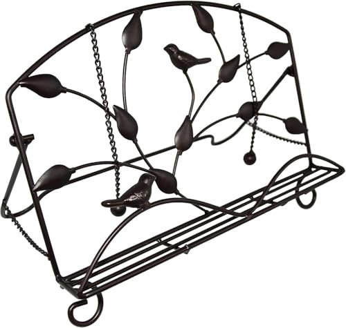 HYKJCSS Buchständer Buchhalter Kochbuchhalter Aus Eisen, Graviertes Flaggen-Design, Holz-Kochbuchständer, Rezepthalter Für Die Küche Kochbuchhalter