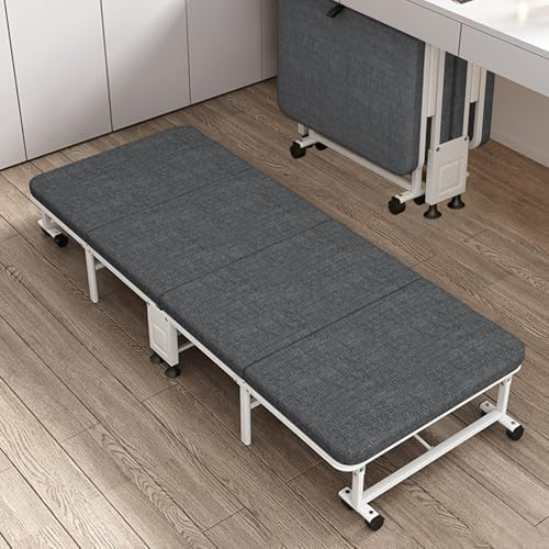 AuraThreads Brandina Pieghevole con Materasso, 70x190cm Letto Pieghevole con Copertura Protettiva, Struttura Robusta, Ruota Universale, Capacità di Carico 150 kg