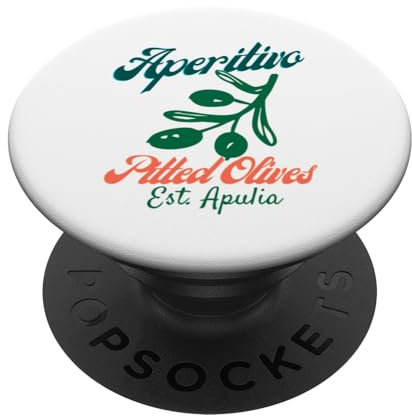 Apéritivo olives dénoyautées Apulia olive graphique été italien PopSockets PopGrip Adhésif