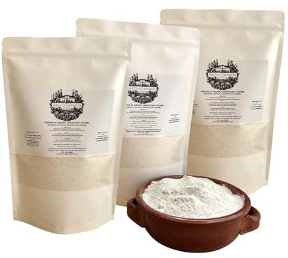 Farina di Grano Saraceno Chiara Italiana - Macinata a Pietra al Momento dell'Ordine - Naturalmente Priva di Glutine - 3 Kg in Sacchetto di Kraft Richiudibile -