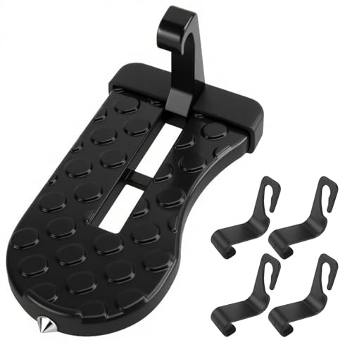 Pedale multifunzione per portiera auto, con martello di sicurezza, gancio di chiusura pieghevole portatile, per la maggior parte dei veicoli, SUV, camion, carico massimo 250 kg, accessori di