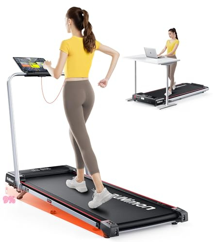 Tapis Roulant Elettrico Piehevole 12 km/h, RUNIMON 6 IN 1 Tapis Roulant Salvaspazio, Tapirulan con Inclinazione 9%, 2.5HP, App, Telecomando e Doppio Display LED