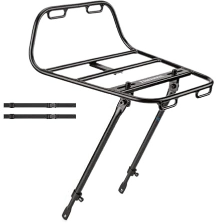 Portabici anteriore per bici - Supporto portaoggetti regolabile in alluminio, portabiciclette durevoli con cinghie | Fronts Bikes Raeck per ciclismo, ciclismo su strada, garage, parcheggio a muro,