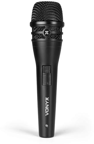 Vonyx VDM10 Dynamisches Mikrofon zum Singen, für Bühne & Präsentationen – XLR Mikrofon mit 5 Meter Kabel & Case – Microphone ideal als Mic für Recording- & als Content Creator Equipment - Schwarz
