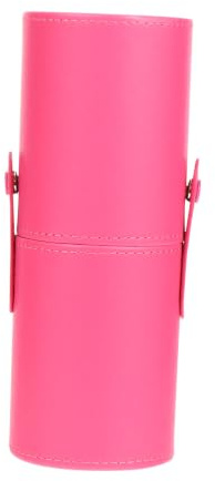 WOONEKY Boîte de Rangement pour Maquillage Portable Petite Taille Rose Fuchsia, Contenant Cosmétique Couvercle Anti-Poussière, Seau à Pinceaux Multifonction pour Voyage et Salle de Bain