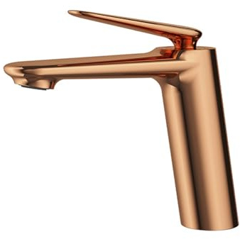 BiaoTeng Wasserhahn Bad Einhebelmischer für Badezimmer Warm und Kalt Messing Bad Armatur Waschbecken Roségold