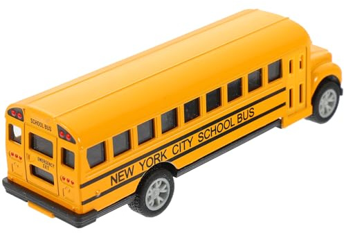 Beaupretty Mini Autobús Escolar de Juguete de Aleación Mediano, Coche Propulsado por Fricción, Modelo Educativo sin Pilas Adecuado para Juego y Colección en Casa o Escuela