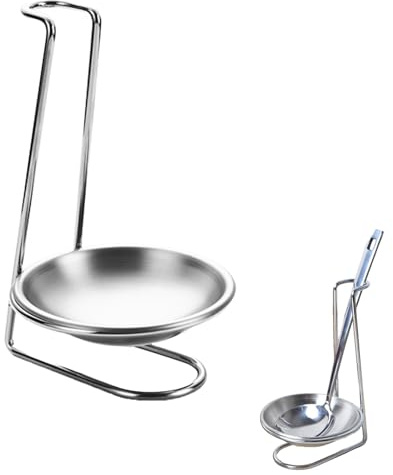 HRMGJH Edelstahl LöFfelablage,KochlöFfel KochlöFfelablage,Suppenkelle Spoon Rest,KüChenhelfer KochlöFfelhalter,KüChenutensilienhalter LöFfelhalter