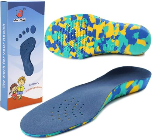 Ailaka enfants semelles orthopédiques soutien voûte plantaire, coussin de mousse Eva pour pieds plats pour enfants, fasciite plantaire(30-32 EU/32-34 CN)