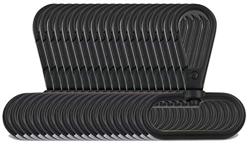 BIKICOCO 1-1/4'' Swivel Trigger Bolt Snap Hook Lobster Claw Clasp Clip, Oval-Ring Ended, Black - Pack of 20