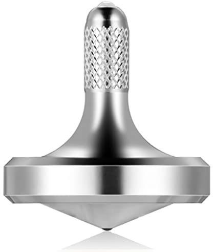 Edelstahl-Metallkreisel, Schleuderzeit über 8 Minuten, Tötungszeit Unterhaltung Dekompressions-Gyroskop-Spielzeug, einfache Arbeit lustiges Zappel-Spielzeug (M/Silber)