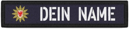 Patch Namens-Schild Polizei Brandenburg Streifen personalisiert #36245