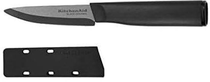 KitchenAid Classic Ceramic Paring Knife with Custom-Fit Blade Cover, Sharp Kitchen Knife, Dishwasher-Safe, 3.5-Inch, Black