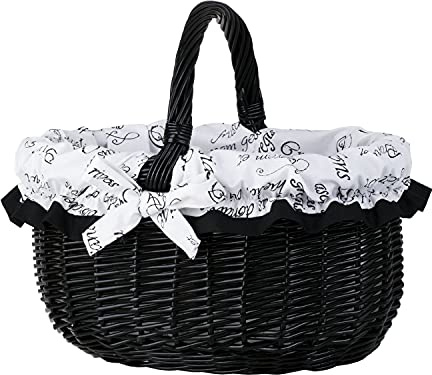 e-wicker24 Alles aus Weide Einkaufskorb Weide Geflochtener Korb mit Henkel Aufbewahrungskorb Leicht Picknickkorb Geschenkkorb Leer Vintage Korb Aufbewahrung Einkaufskorb Geflochten