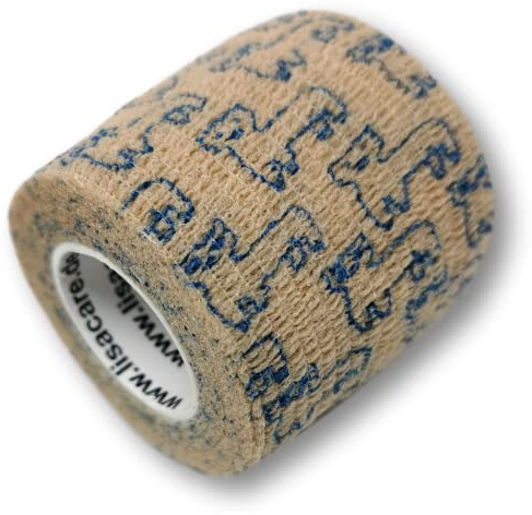 LisaCare Primo Soccorso Bambini - 4 rotoli larghi 5 cm - Autoadesivo, elastico per bambini - Vasta scelta di colori e motivi - Bende per il benessere (Alpaca)