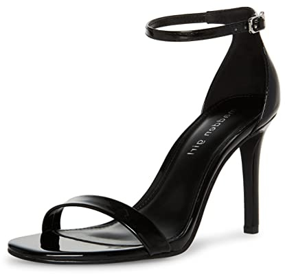 Madden Girl Women's Brazen Heeled Sandal, Black Patent, 7