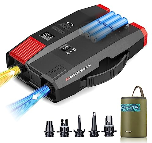 Morpilot 20PSI Bomba de Aire Recargable Sup - Inflado de Dos Etapas con Potente Inflador y Desinflador Eléctrico, Apagado Automático, Preajuste Inteligente Tablas de Paddle Inflado