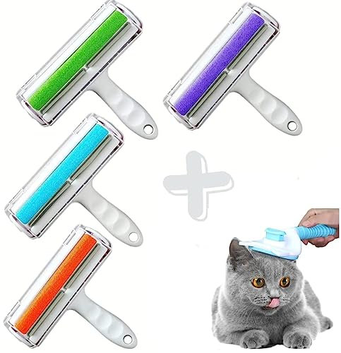 Togli PelucchI di Animali Domestici Colori Assortiti + OMAGGIO SPAZZOLA autopulente Eliminiamo il Pelo in Casa ed Offriamo Toelettatura Confortevole (RULLO + OMAGGIO)
