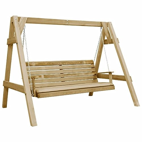 ARKEM Banco balancín jardín Madera Pino impregnada 205x150x157 cm Columpio Patio Jardín Terraza Balcón Hamaca Asiento Silla Mecedora Porche Decoración Adorno