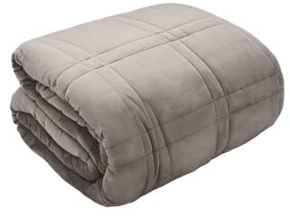 Kampala Hill Velour Weighted Velvet Blanket Sleep Therapy Silver 150 x 200cm 8kg