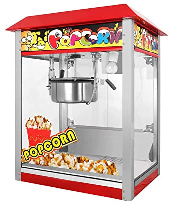 sjdoPulse Retro Popcorn Maker Machine Commercial Large-Capacity Automatic Multi-Function Stall Popcorn Machine, Intelligent Constant Temperature, Shovel and Mea
