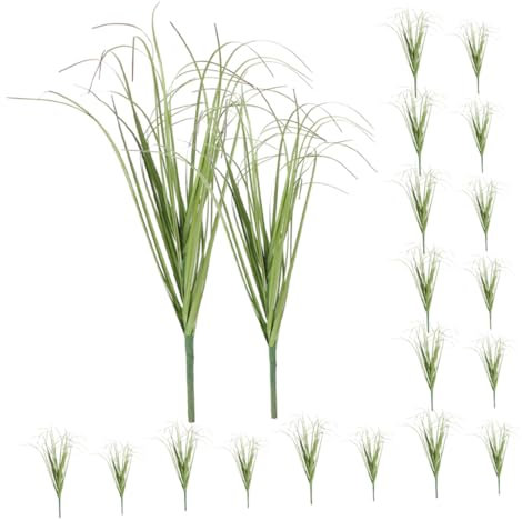 ORFOFE 20pcs Lifelike Artificial Grass Plants for Outdoor Garden Decor Simulation Grass Model for Home Decor Fake Adornments