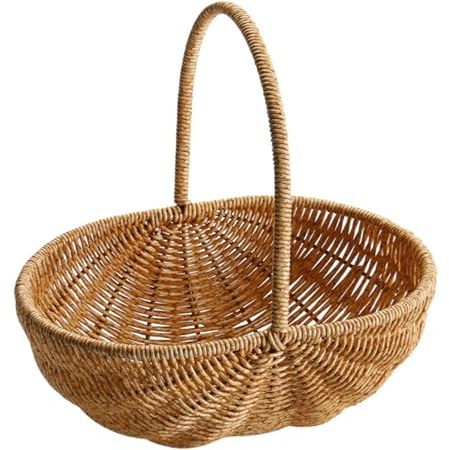 Panier de Pique-Nique en Osier Avec Poignées, 11x8x11in Natural Grand Willow Vide Pas Cher Pour Pâques, Vin, Rangement, Jouet, Fleur, Cadeaux de Mariage