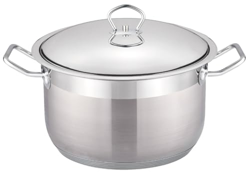 Pentola Ø 32 cm in acciaio inox con coperchio da 12 l a induzione, antiaderente per carne, pentola a induzione