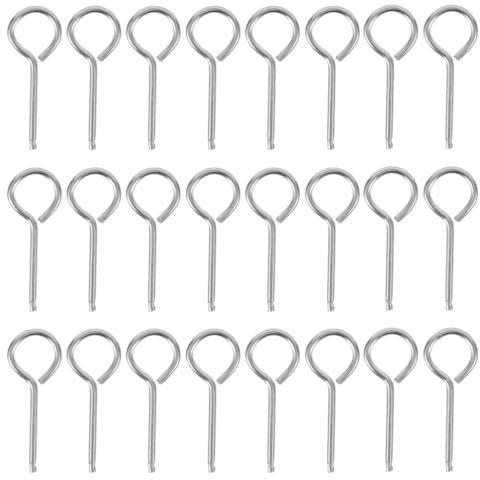HOMSFOU 100 Pcs Fire Extinguisher Pull Pins Stainless Steel Safety Lock Pins for Industrial Fire Extinguishers Replacement Set