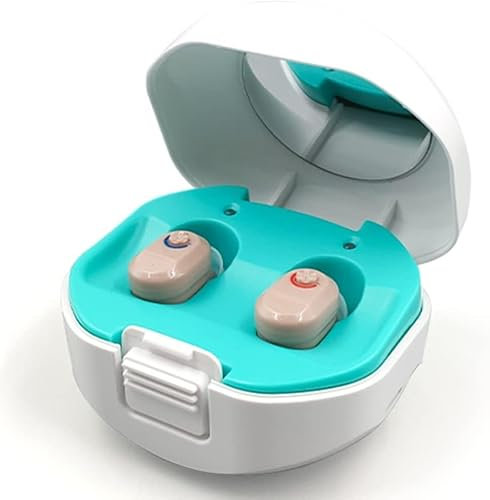 Sound Amplifier for Adults,Rechargeable Sound Collector Mini Invisible Premium Digital Hearing Amplifier Aid Adjustable Volume and Batteries Storage Case,for Hard of Hear,Grey
